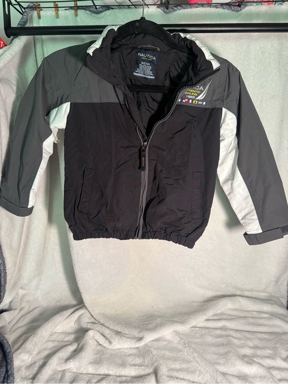 Nautica Navy and Yellow Sailing Logo Jacket